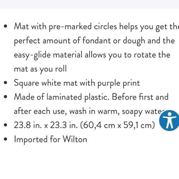 Wilton Fondant or Pizza Measuring Mat Curcle Roll Out Plastuc 23.8 in. x 23.3 in - Picture 4 of 11